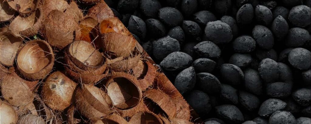 Convert Coconut Shell Into Charcoal As Well As Biogas