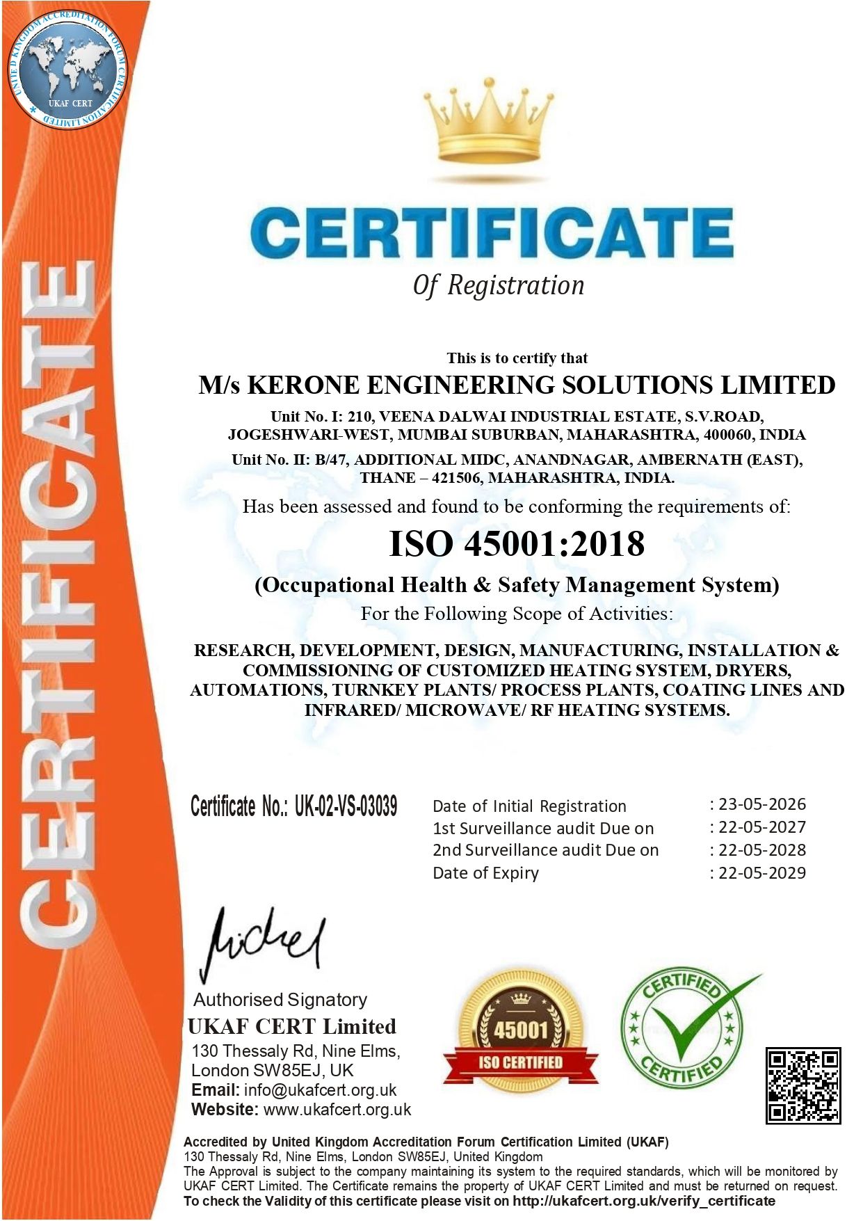 ISO 45001 UK