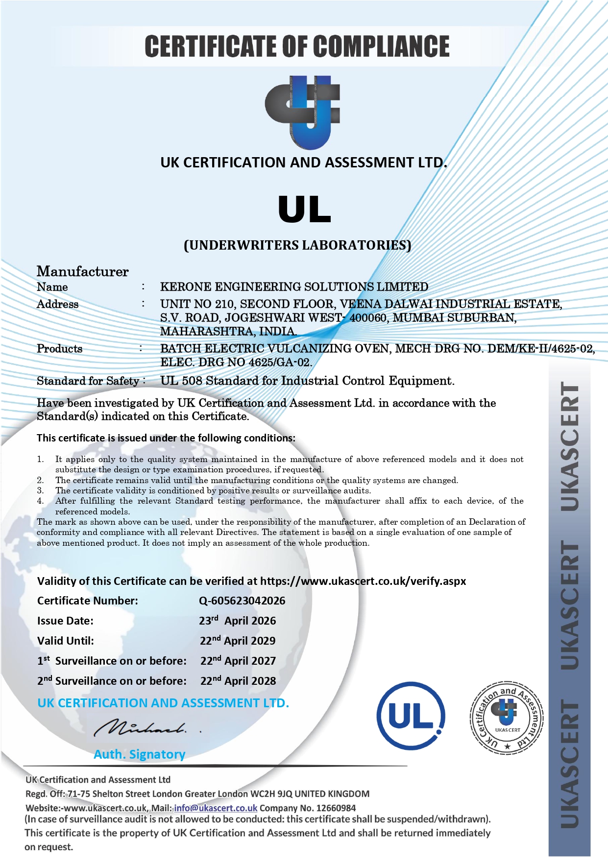 UL 508 VULCANISING